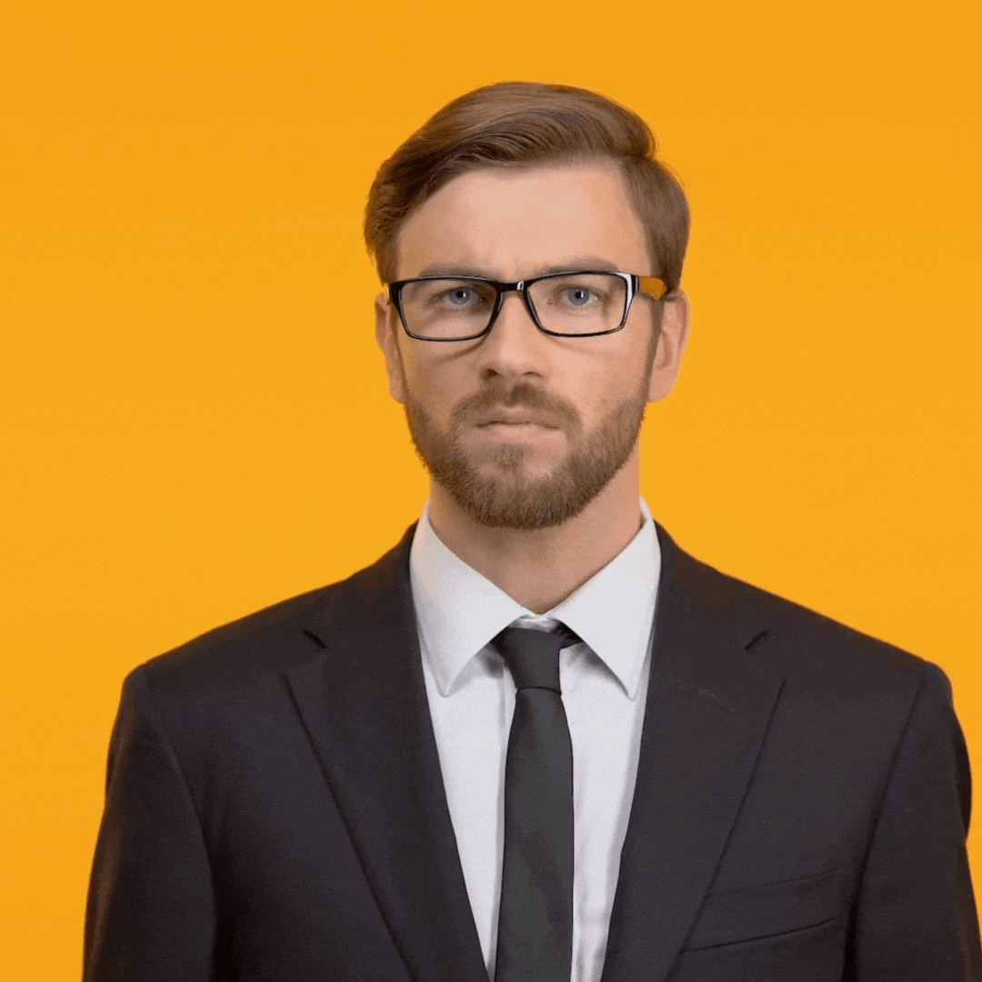 homme contestant l'efficacité - gif