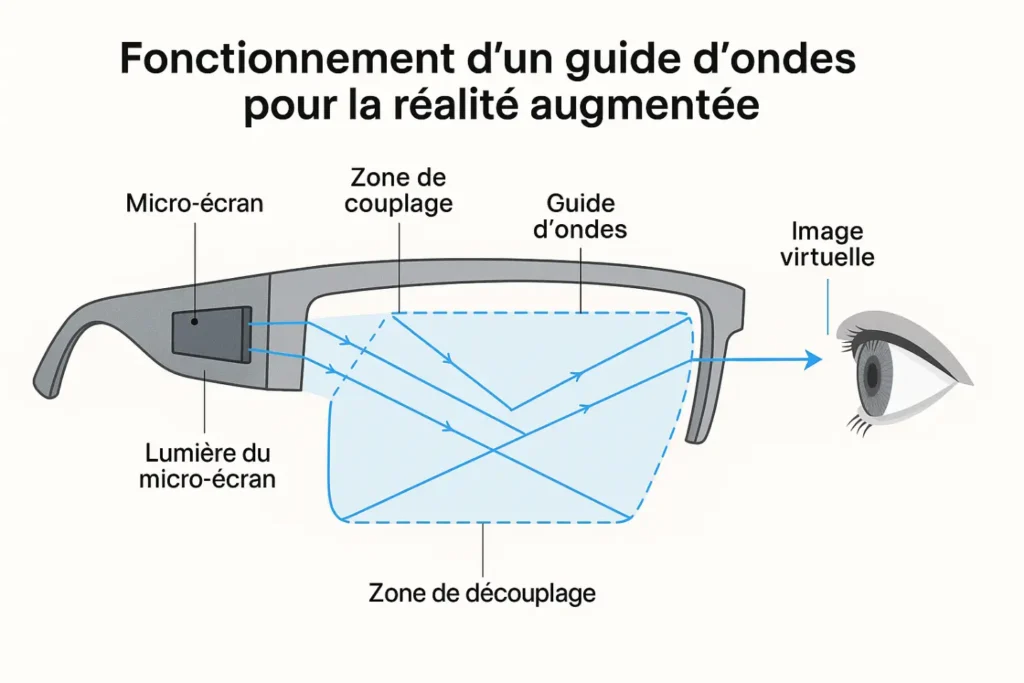 fonctionnement guide d'ondes lunettes connectées