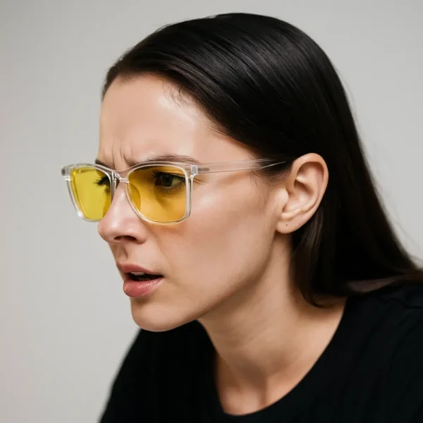 Lunettes gaming PAVI Jaune modèle féminin