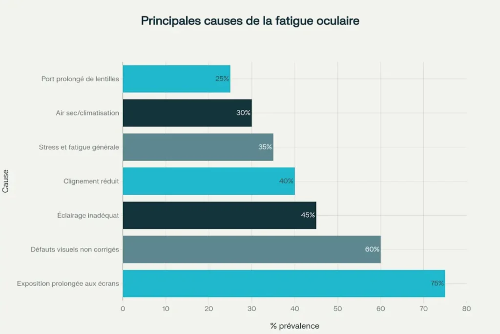 Causes fatigue oculaire