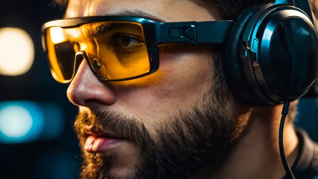 Lunettes gamer anti lumière bleue ambrée