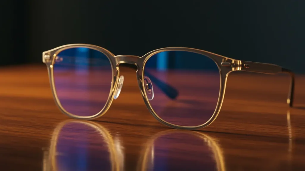 Lunettes anti-lumière bleue premium verres ambrés réfléchissant lumière bleue