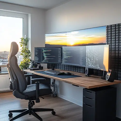 position écrans avec éclairage naturel latéral pour protéger la vue