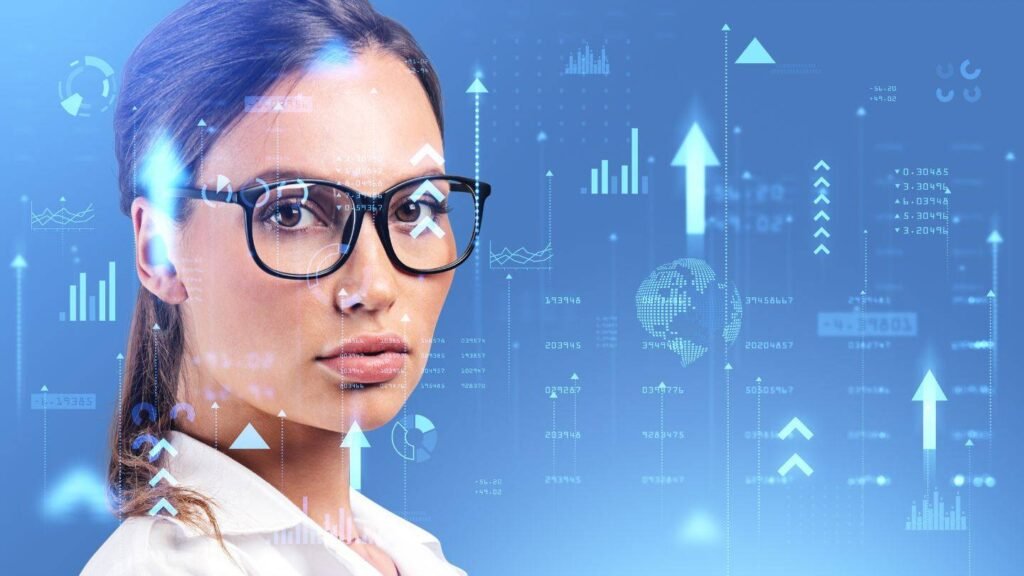 Jeune femme portant des lunettes connectées smartglasses - Guide complet achat France 2025
