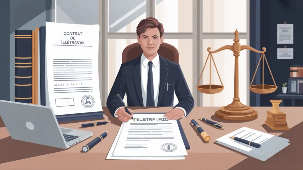 Aspects légaux télétravail obligations employeur protection oculaire contrat