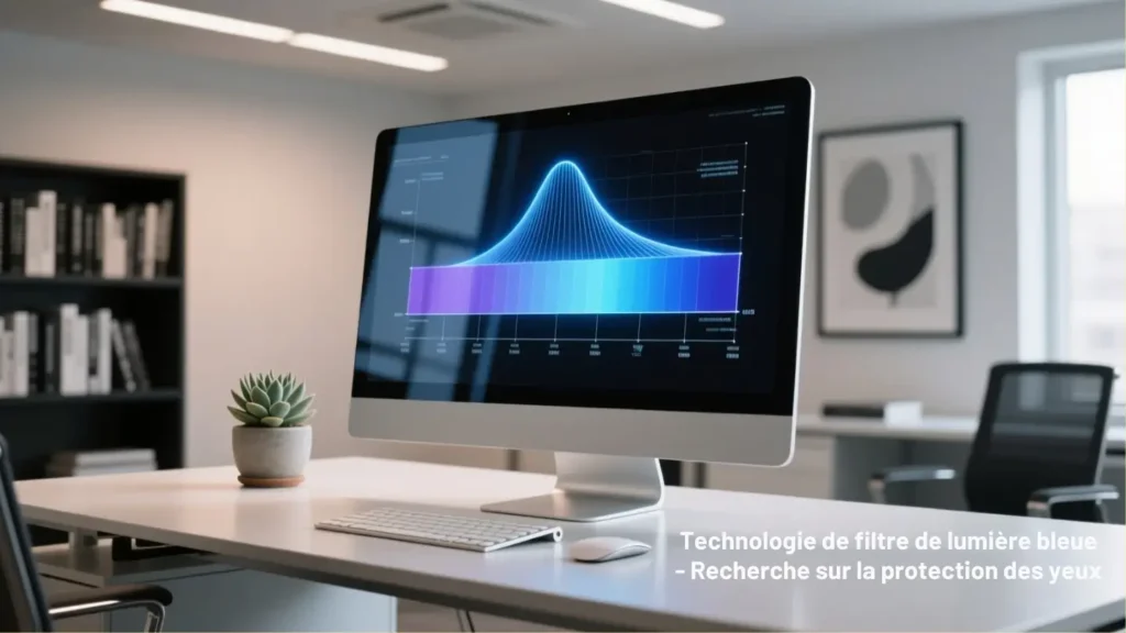 Spectre lumière bleue avec filtre écran