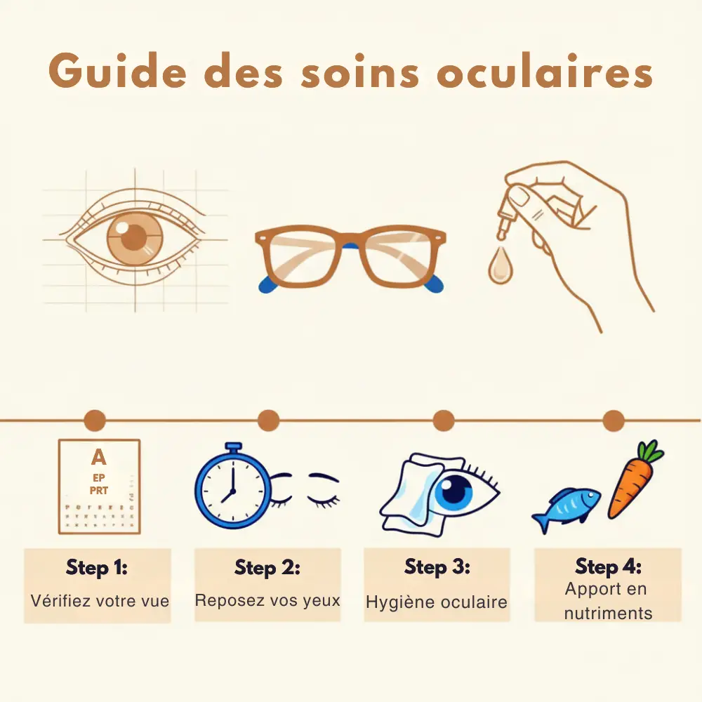 Illustration du template des guides de soins oculaires